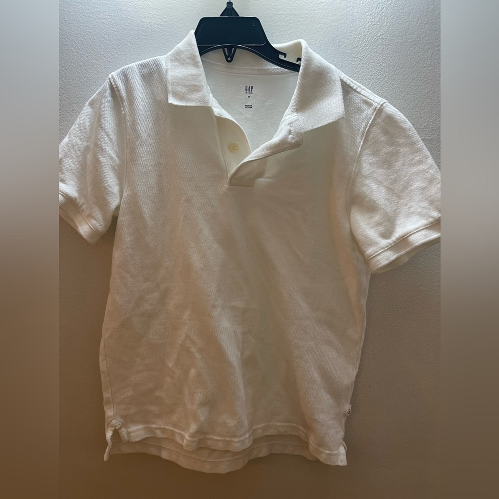 Boys White Polo Shirt Size Medium